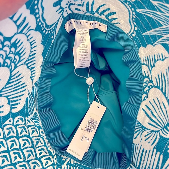 TRINA TURK~PINEAPPLE GARDEN-TALL CRUSHER BUCKET HAT-O/S-NWT - Picture 6 of 7